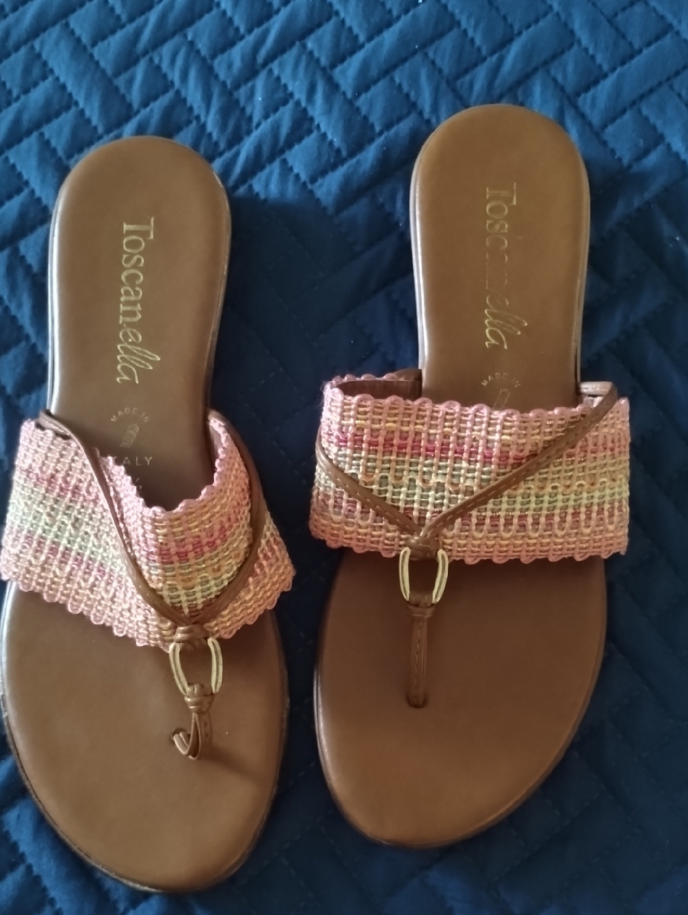 Toscanella  Multicolor Woven Toe-Post Sandals